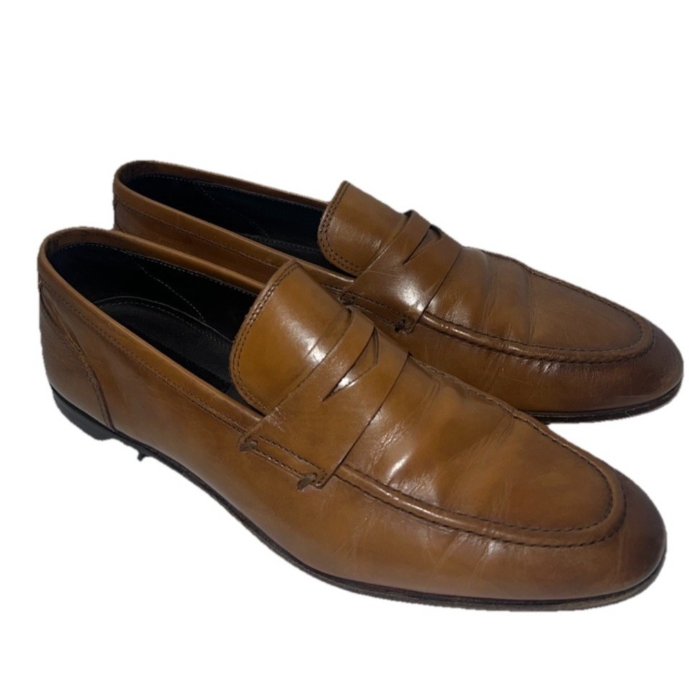 To Boot New York Adam Derrick Brown Leather Penny Loafers Mens 9.5 Italy
